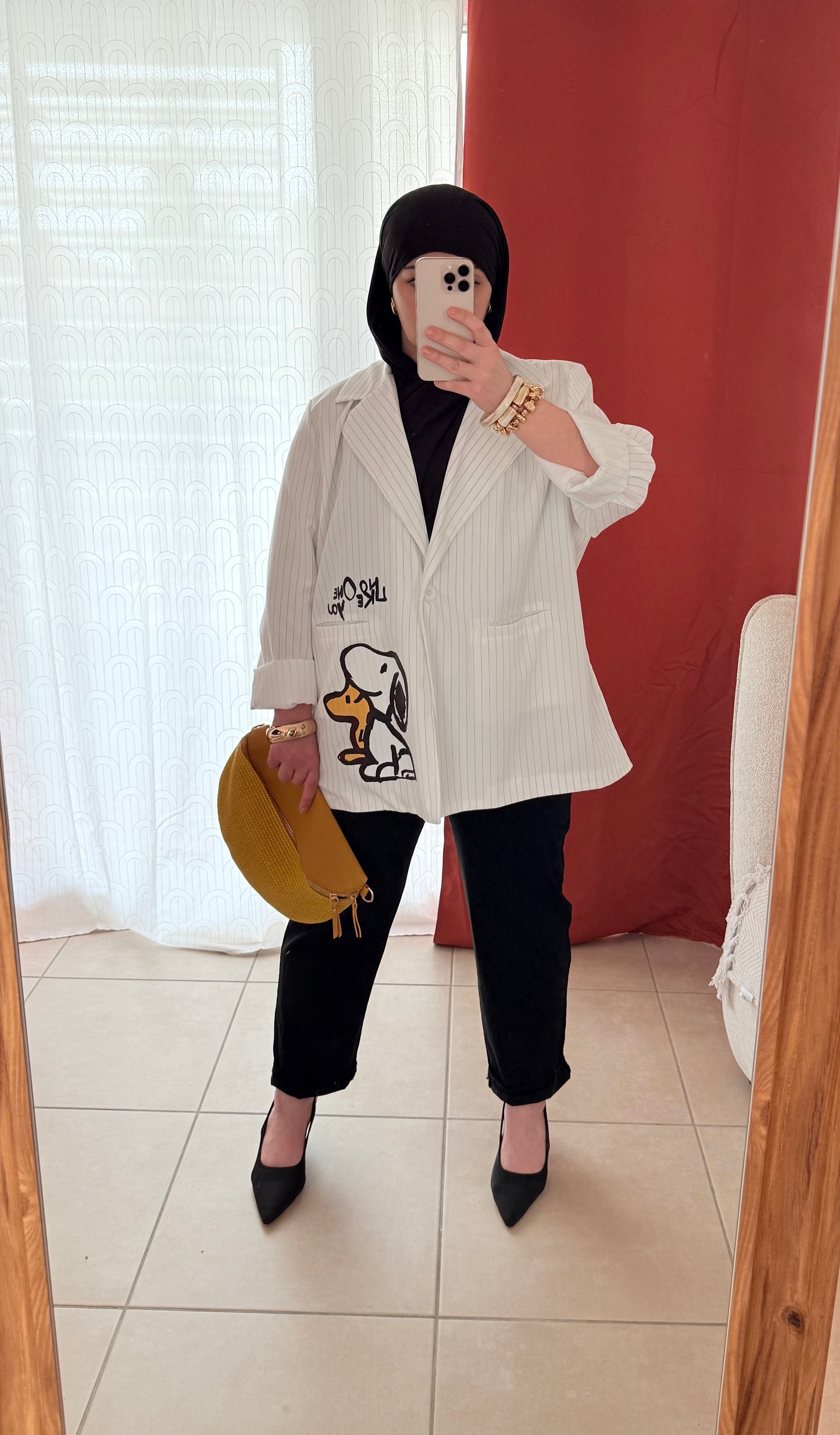 Blazer Oversize Rayé avec Imprimé / BGR01