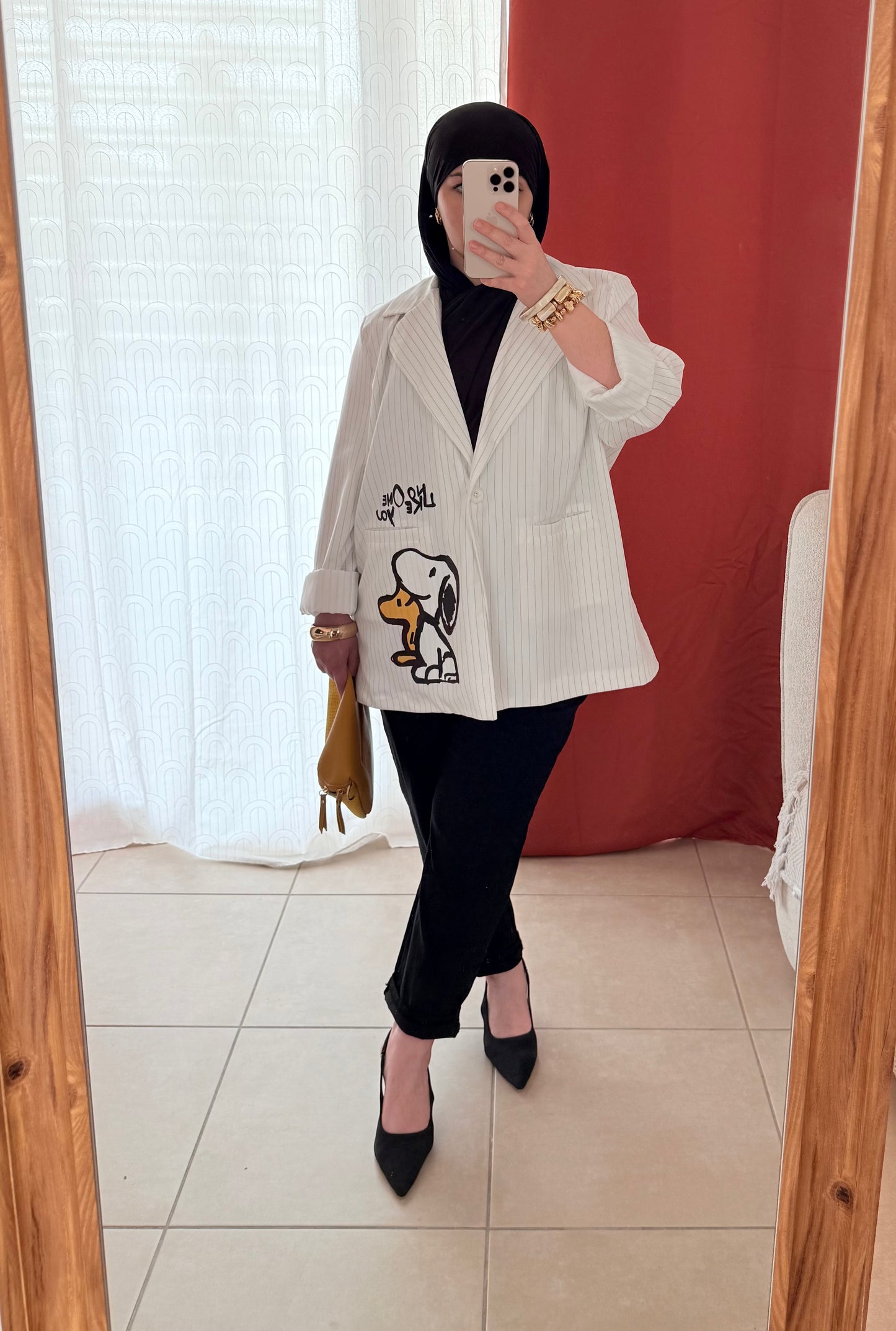 Blazer Oversize Rayé avec Imprimé / BGR01