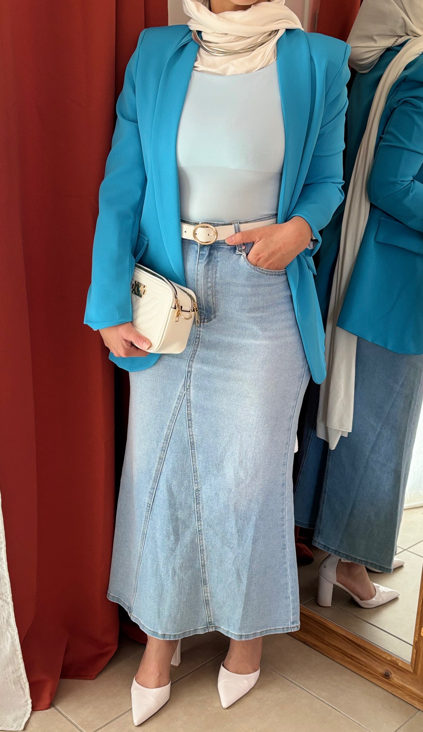 Jupe Longue en Jean - Bleu Clair / JLJ01
