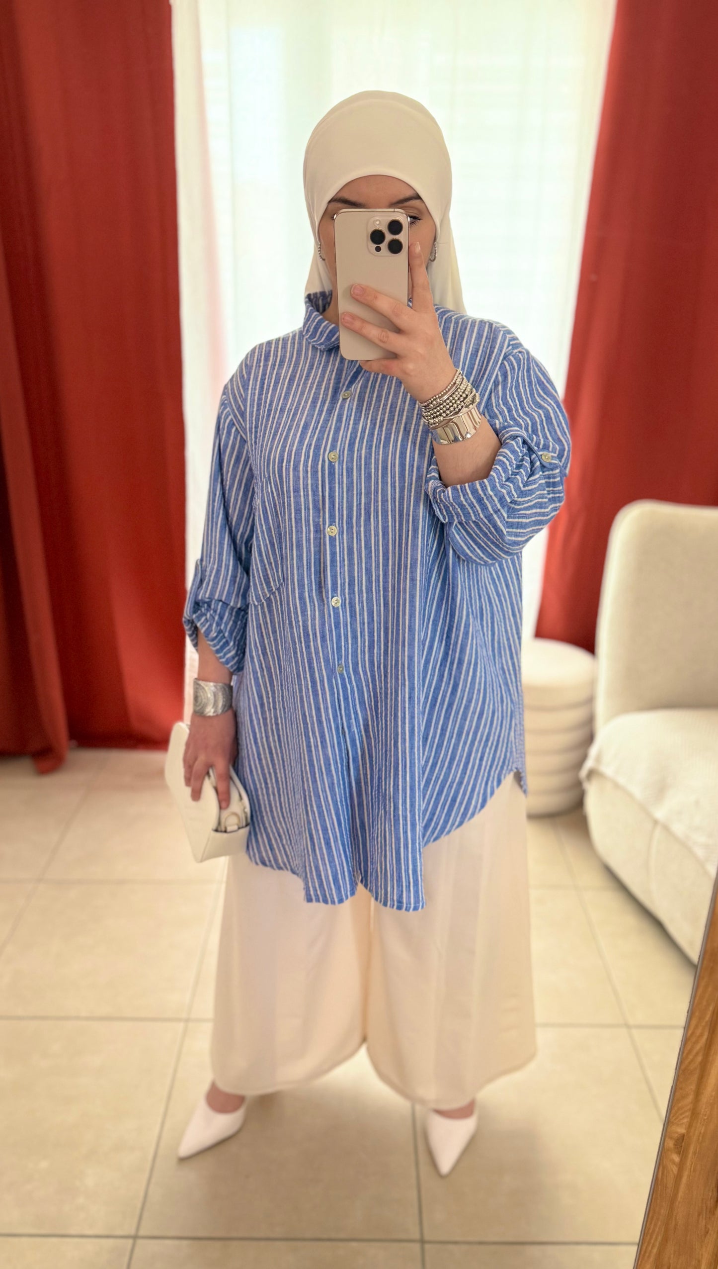 Pantalon Large Coupe Palazzo - Crème / PLZ01