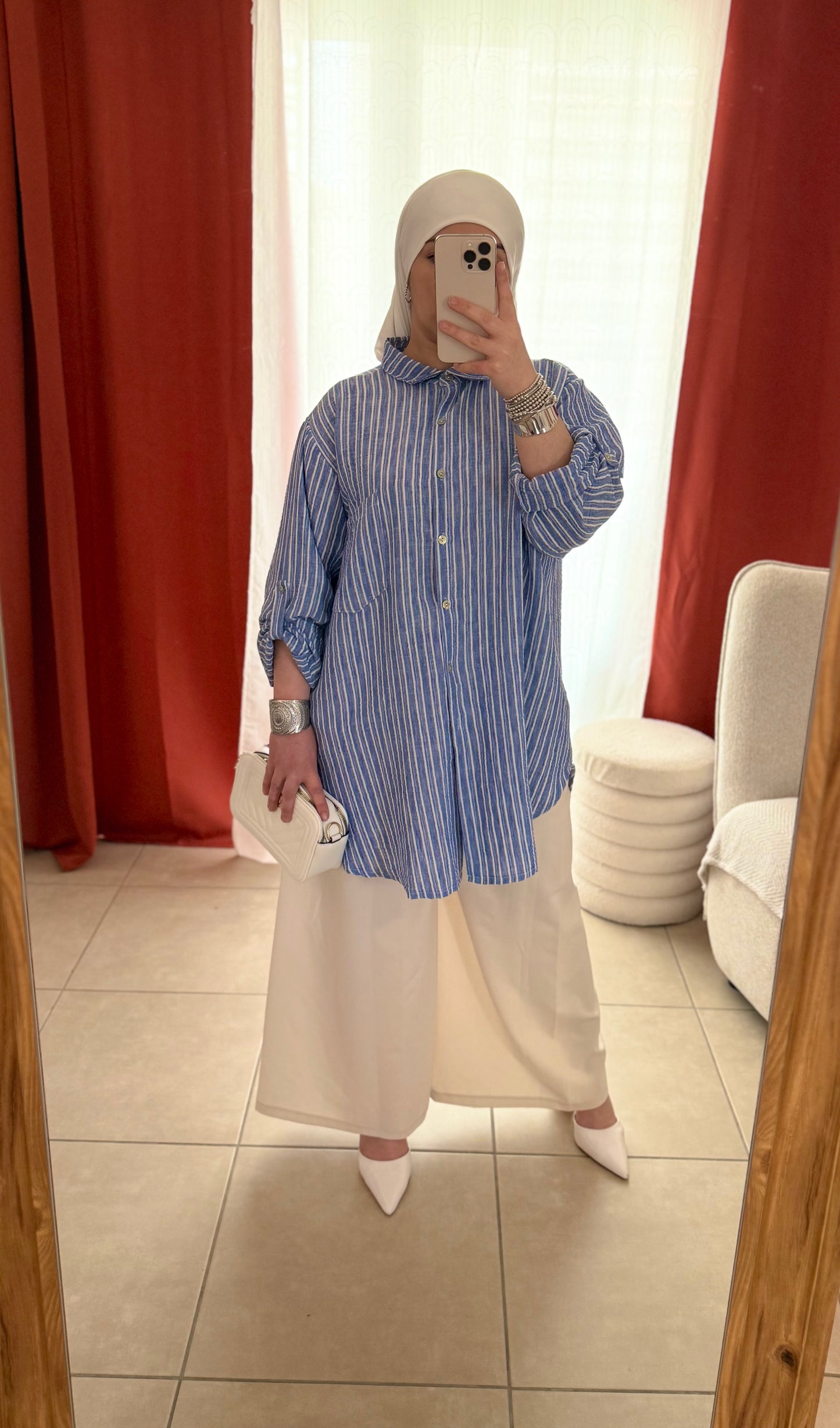 Pantalon Large Coupe Palazzo - Crème / PLZ01