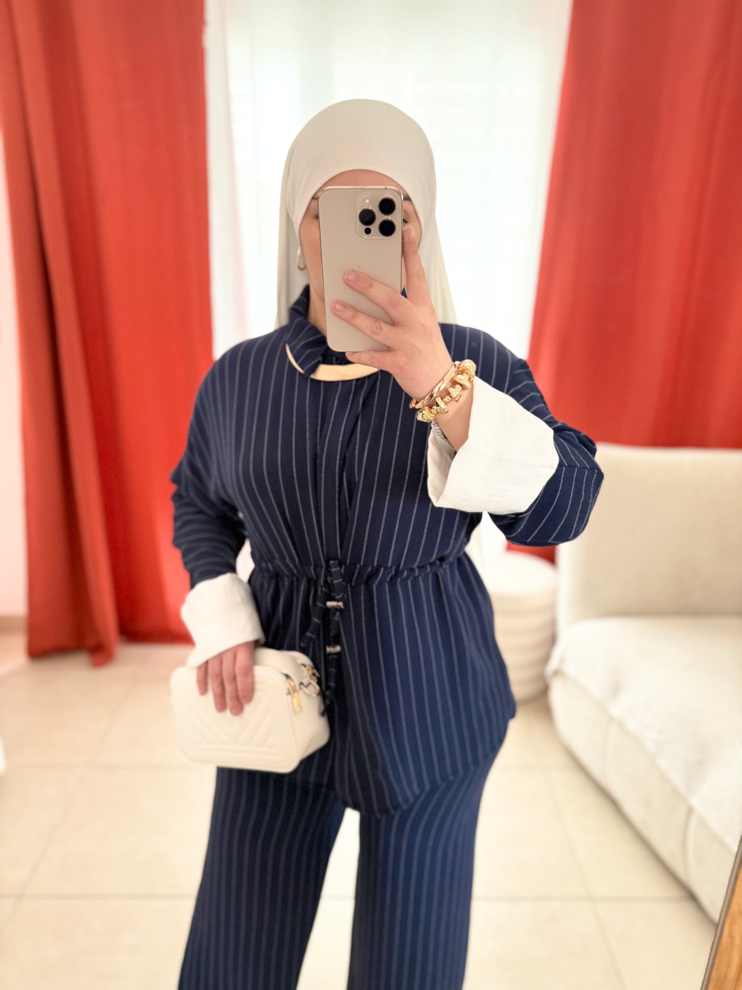Ensemble Navy à Rayures Fines - Bleu Marine / NVY01