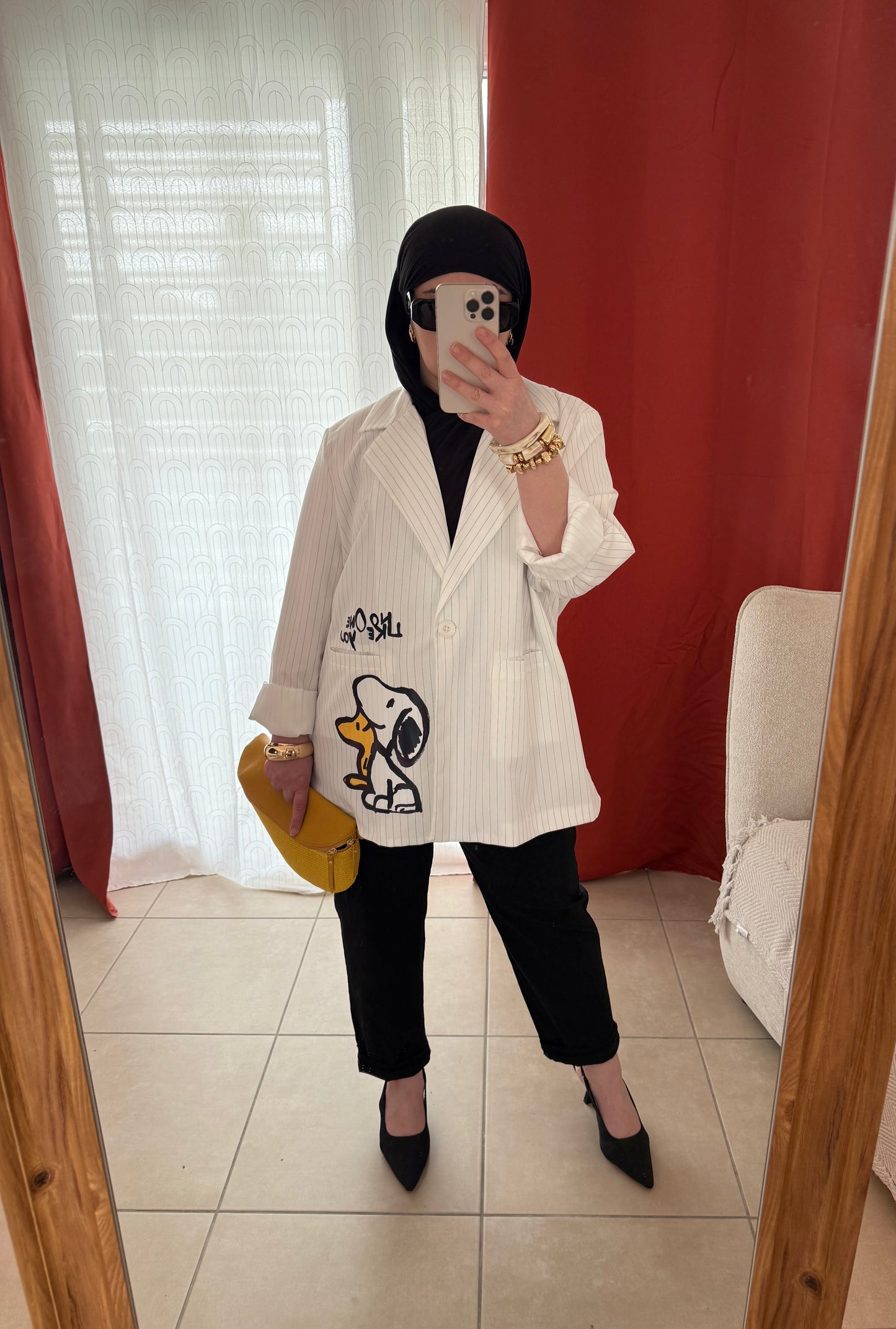 Blazer Oversize Rayé avec Imprimé / BGR01