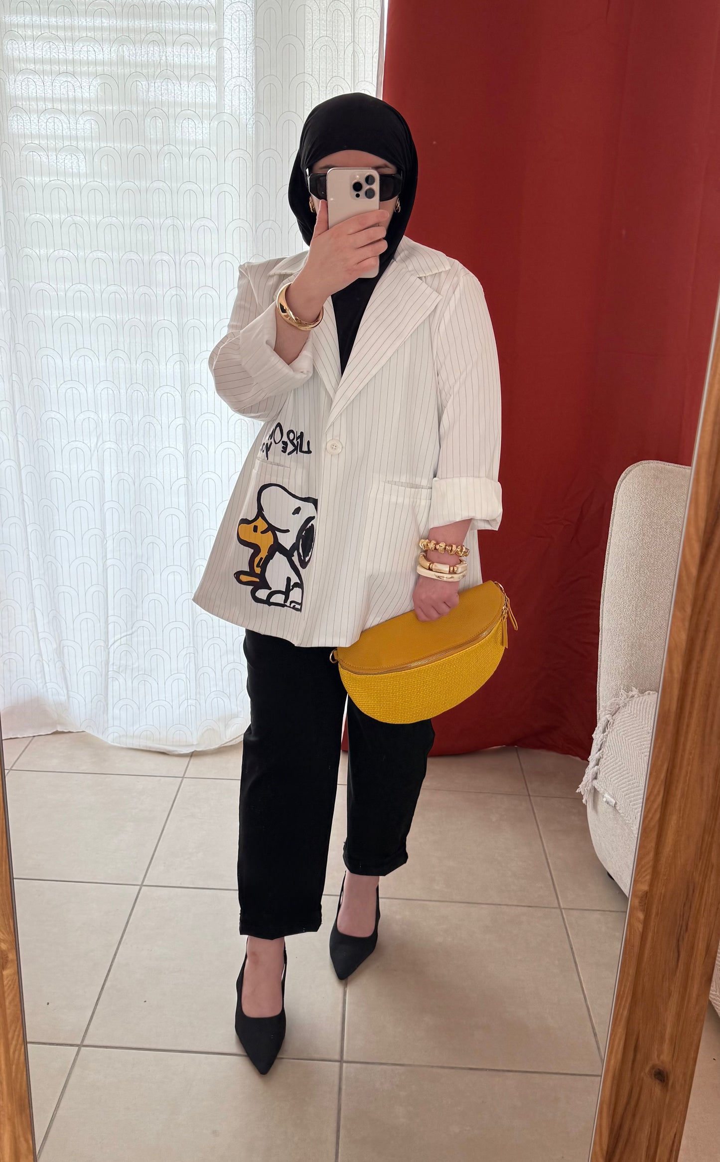 Blazer Oversize Rayé avec Imprimé / BGR01