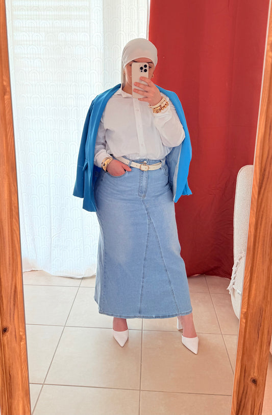 Jupe Longue en Jean - Bleu Clair / JLJ01