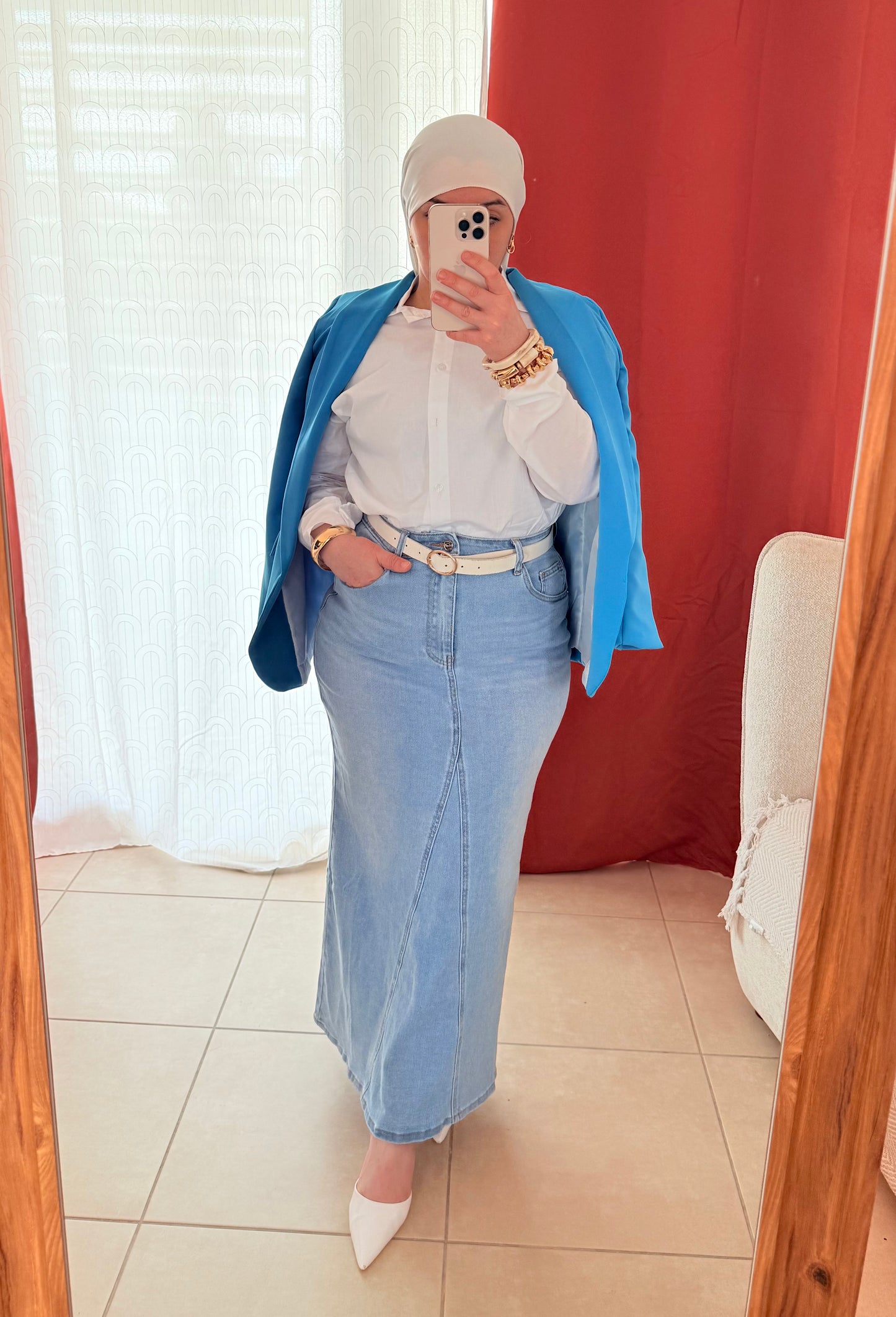 Jupe Longue en Jean - Bleu Clair / JLJ01
