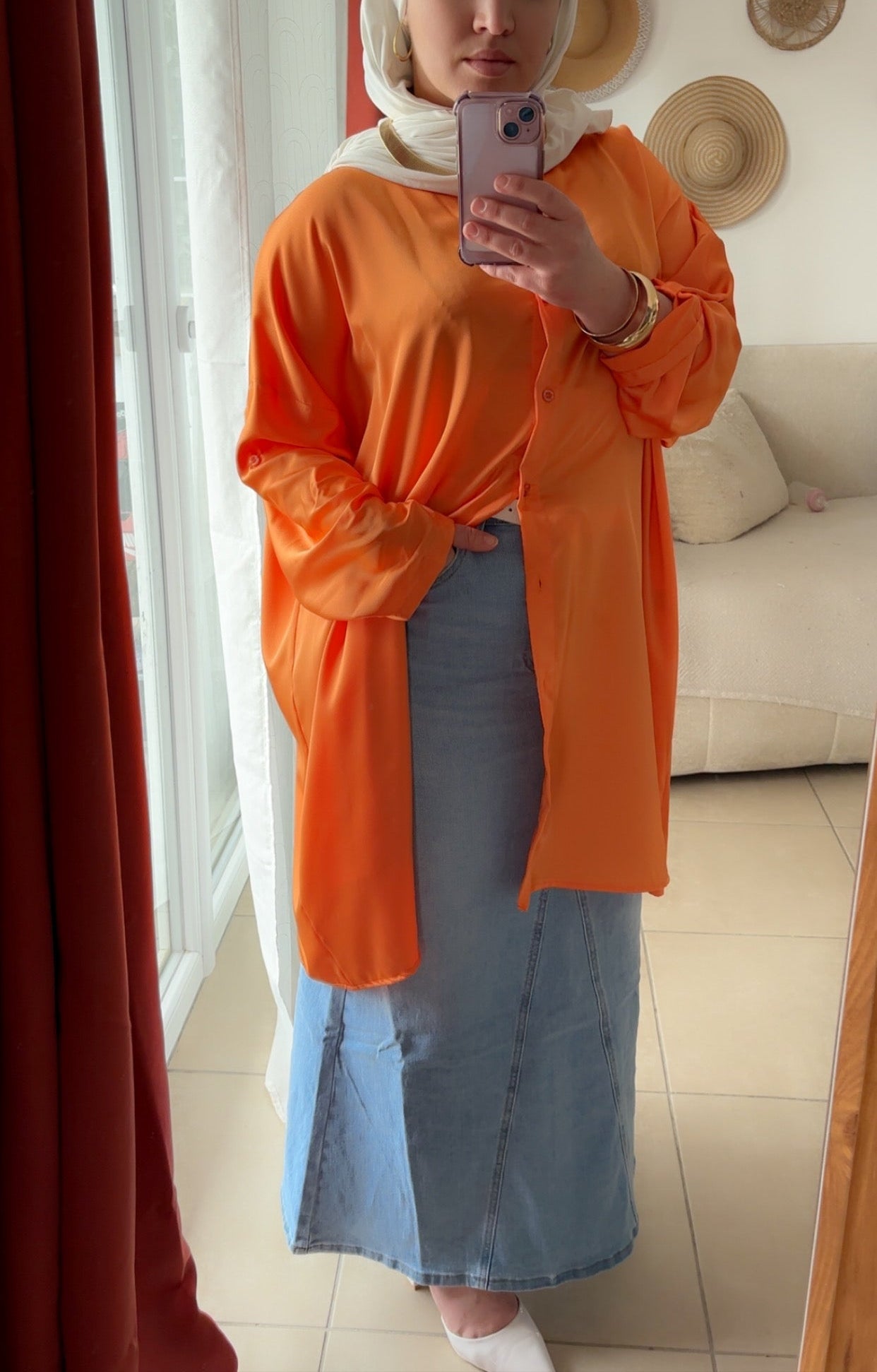 Chemise Longue Fluide à Manche Boutonnées - Divers coloris / CHF01