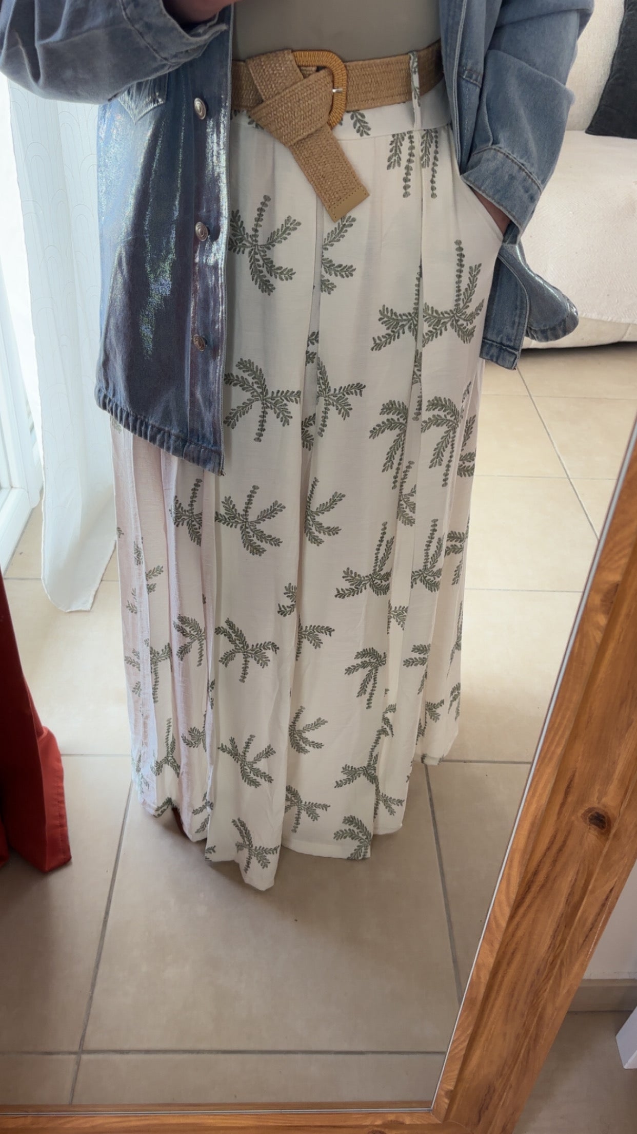 Jupe Longue Imprimée Palmier - 2 coloris / JIP01